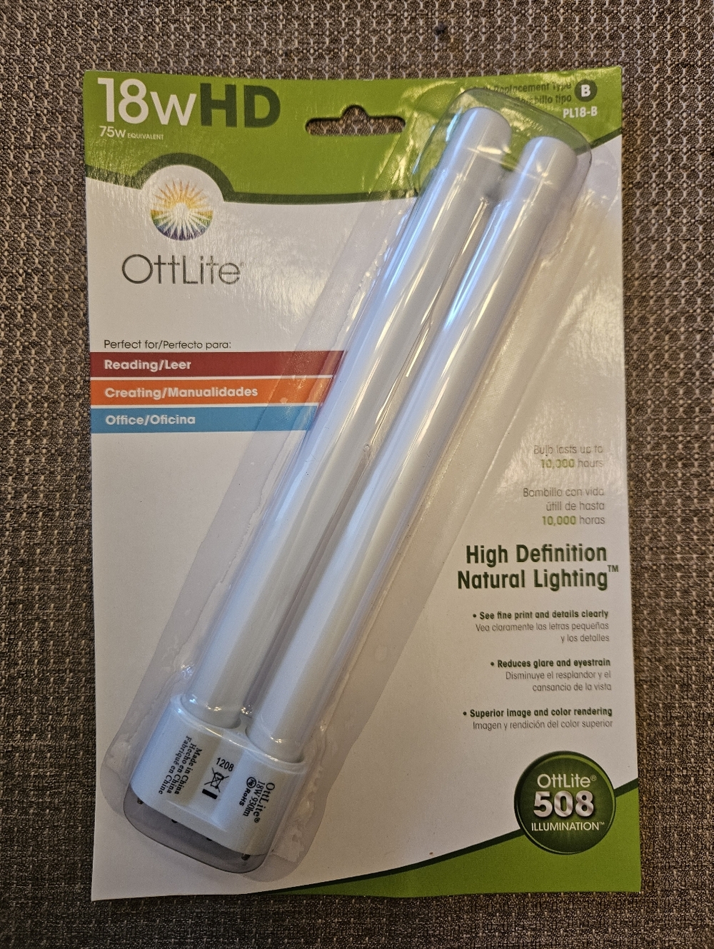 OttLite Bulb Replacement Type B PL18-B Model T18330 18W (75W Equivalent)- Sealed